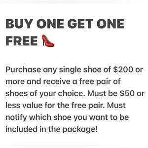 Message me for the FREE shoe you want to make sure it’s still available.